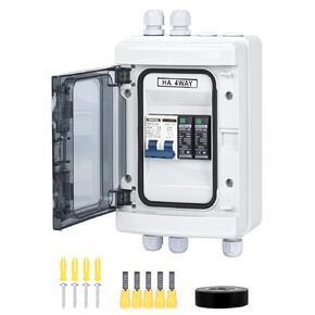 DIHOOL Outdoor Circuit Breaker Box, Solar Isolator Disconnect Switch 40 Amp Breaker DC 500V