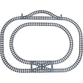 Train Track Railroad Accessories - City Train Track System with Railroad Crossing, Compatible with Major Brand Trains in Building Blocks
