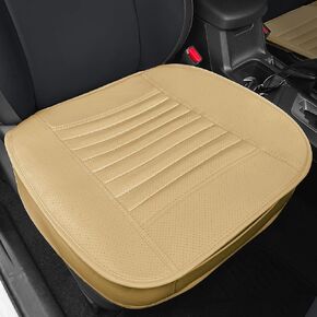 Car Seat Covers PU Leather Front Seat Cover Auto Bottom Seat Cushion Cover with Storage Pocket Bamboo Charcoal Pad for Cars Vehicles,Automotive,Truck,SUV