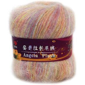 25g/Roll Soft Angora Mohair Yarn for Knitting Crochet Craft Long Wool Knitting Yarn with A Crochet for Garments Scarves Sweater Shawl Hats and DIY Craft Projects