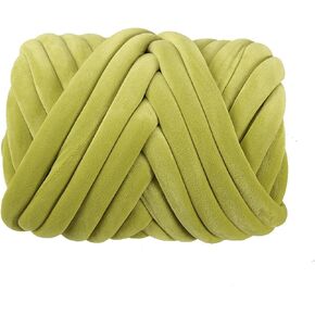Velvet Chunky Yarn Bulky Giant Arm Knitting Yarn, Super Soft Tubular Weight Jumbo Yarn,DIY Crochet Hand Knitting Thick Yarn for Blanket,Pet Bed, Rugs Pillow,Handbag(0.55lb-Black)
