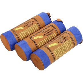 Ancient Tibetan Sandalwood Incense - for Mediation, Yoga, Prayer, Aromatic Medicine, Stress Reliever, Calmness (BUNDLE of THREE)