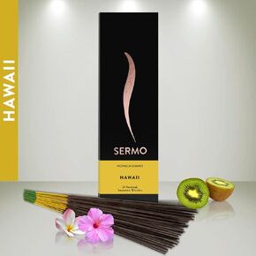 Sermo Premium 24 Incense Sticks Hand Rolled Low Smoke Perfect for Aromatherapy, Meditation, Relaxation, Positivity, Calming (Hawaii)