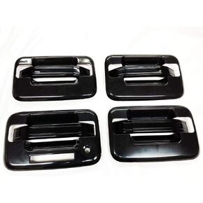 Ultra Finish Glossy-Black Series 8pcs Door Handle Covers with Keypad Compatible with 2004-2014 Ford F-150 Crew 4DR