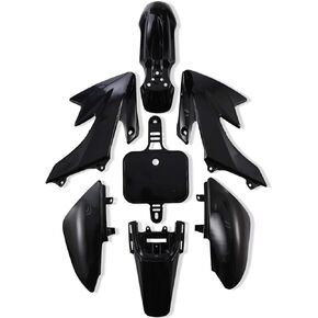 CRF50 Body Fender Kit for Compatible with XR50 XR 50 CRF 50 SDG SSR Pit Dirt Motor Trail Bike Black with Bolt Work Fairing Plastic 50cc 70cc 90cc 110cc Pit Dirt Bike 7 piece Black