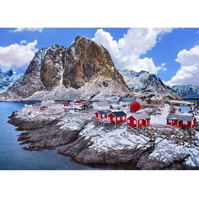 1000 Puzzles for Adults 1000 Piece Puzzles Family Puzzle for Adults Challenging Game Puzzles with Letters on Back(Hamnoy Fishing Village)