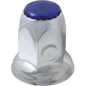 GG Grand General 10491SP 33 mm X 2 Inches Chrome Steel Nut Cover w/Blue Reflector w/Flange, Set of 10