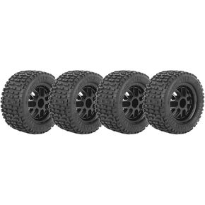 RC Tires, 4Pcs RC Truck Wheel Rubber Universal Truck Wheel Hex Wheel Rims Mesh Shape for 1:14 1:16 1:18 Car Model Accessory