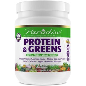 Paradise Herbs, ORAC Energy Proteins & Greens Powder, Antioxidant Power of 24 Servings of Fruits & Vegetables in 1 Scoop + 20g Protein, Unflavored Protein&Greens, 15