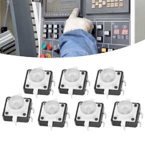 20Pcs Tactile Push Button Switch, LED Momentary Tactile Push Button Switch, Push Button Switches Assortment Kit 12x12x7.3mm for Electronic Product(White)