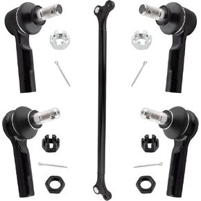 BOXI (Set of 5) Front Inner & Outer Tie Rods + Center Link Kit Fit for Nissan Frontier 1998 1999 2000 2001 2002 2003 2004 / for Nissan Xterra 2000 2001 2002 2003 2004 | Replace ES3661 ES3660 DS80593