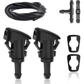 2 PCS Front Windshield Washer Nozzles, Washer Spray Jet Kit Replacement for Chrysler, Dodge, Windshield Nozzle Spray Jet Kit Replaces OEM #: 4805742AB / 5113049AA / 55077460AA / 5303833AA / 5116079AA