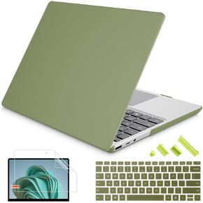 حافظة كمبيوتر محمول Microsoft Surface 3/4/5 مقاس 15 بوصة من Mektron موديلات 2019/2021/2022: غطاء كمبيوتر محمول 1872/1873/1953/1979، غطاء صلب من البلاستيك مع واقي شاشة + غطاء لوحة مفاتيح + مقابس غبار، لمعان شفاف