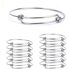 Serdokntbig Yumei Jewelry قابل للتعديل سلك الإسورة فارغة للنساء صناعة المجوهرات DIY، 2.6 بوصة، حزمة من 20