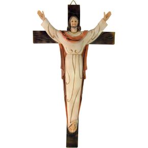 Risen Christ on Cross 13" Resin Wall Crucifix for Home or Chapel Sanctuary Decor
