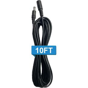 DC 12V Power Adapter Extension Cord Cable 10ft (3m) 18AWG 2.1mm x 5.5mm Male to Female Plug for CCTV Security Surveillance IP Cameras, DVR, LED Light Strip, Max Load 10A
