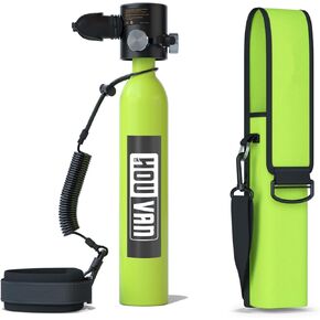 Mini Scuba Tank H300Plus Scuba Tank 0.5L Capacity Support About 6-10 Minutes Breathing Diving Tank Portable Pony Bottle for Underwater Shooting/Underwater Rescue Reusable Backup Air Tanks