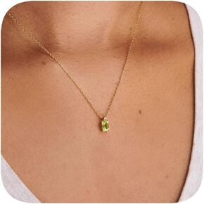 Gold necklace for women Trendy 14K Gold Plated dainty Charm Birthstone Pendant Necklaces Jewelry Birthday Gifts for Women Jewelry