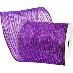 Morex Ribbon Twinkling Ribbon, Purple 4" x 10 yd