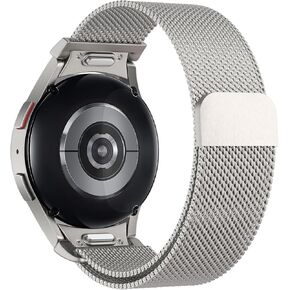 نقرة واحدة بدون فجوات متوافقة مع Samsung Galaxy Watch 6 5 4 Band 40mm 44mm/6 Classic 43mm 47mm/5 Pro 45mm/4 Classic 42mm 46mm، 20mm حزام معدني شبكي مغناطيسي من الفولاذ المقاوم للصدأ in Kuwait