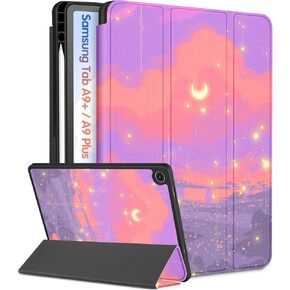 for Samsung Galaxy Tab A9 Plus Case - Women Girls Teens Kids Boys Cute Folio Cover Spaceship Unique Design Fashion Pencil Holder Auto Sleep&Wake for Samsung A9+/A9 Plus Tablet Cases 11 Inch