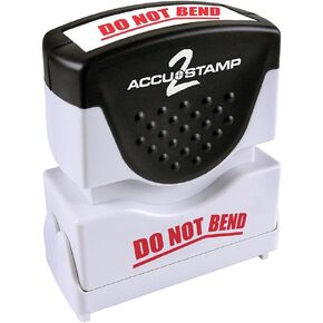 2 Pre-Inked Stamp, -inch Do Not Bend-inch, Red Ink (035633)