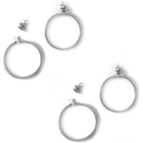 Coin Holder Bezel for 10 cent / USA Dime Silvertone ~ for charm, necklace, pendant, display (Pack of 4)