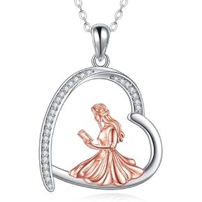 MONGAS Music Gifts for Women Violin/Ballet/Guitar/Cello/Piano/Hockey Necklace 925 Sterling Silver Violin Music Jewelry Gifts for Women Girls