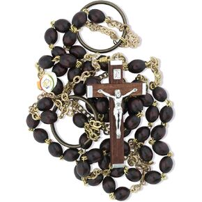 Vatican Imports Monk's Girdle Catholic Rosary with Wood Beads