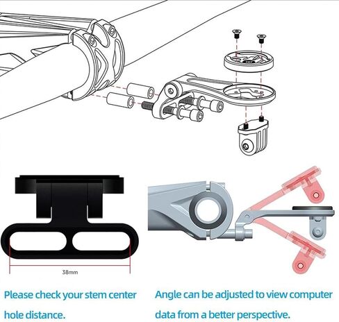 Out Front Adjustable Bike Mount - Garmin Bike Mount for Garmin Edge 130 200 500 510 520 800 810 820 1000 1030, Garmin Mount Compatible with Wahoo Elemnt,Bryton,Cateye & GoPro Full Range Action Cameras in Saudi Arabia