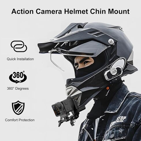 Motorcycle Helmet Chin Clamp Mount Camera Mount for Gopro Hero 12 11 10/ Insta360 X3 / DJI Action 4 in Saudi Arabia