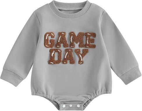Newborn Football Outfit Baby Boy Girl Embroidery Bubble Romper Long Sleeve Jumpsuit Cute Infant Fall Winter Clothes in Saudi Arabia