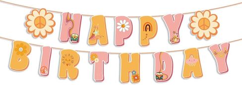 لافتة عيد ميلاد سعيد من ديزي، ديكورات حفلات أعياد الميلاد على شكل زهرة ديزي، مستلزمات حفلات أعياد الميلاد للفتيات من هيبي بوهو الرجعية in Kuwait