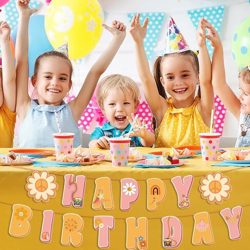 لافتة عيد ميلاد سعيد من ديزي، ديكورات حفلات أعياد الميلاد على شكل زهرة ديزي، مستلزمات حفلات أعياد الميلاد للفتيات من هيبي بوهو الرجعية in Kuwait