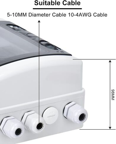 DIHOOL Outdoor Circuit Breaker Box, Solar Isolator Disconnect Switch 40 Amp Breaker DC 500V in Saudi Arabia