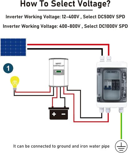 DIHOOL Outdoor Circuit Breaker Box, Solar Isolator Disconnect Switch 40 Amp Breaker DC 500V in Saudi Arabia