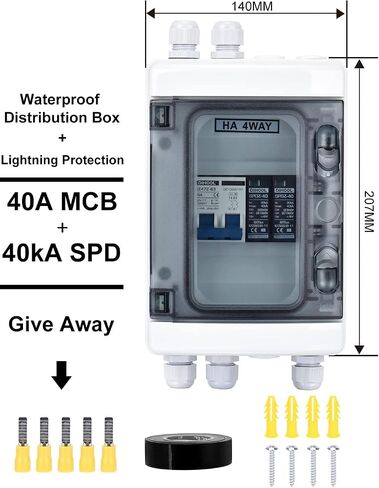 DIHOOL Outdoor Circuit Breaker Box, Solar Isolator Disconnect Switch 40 Amp Breaker DC 500V in Saudi Arabia