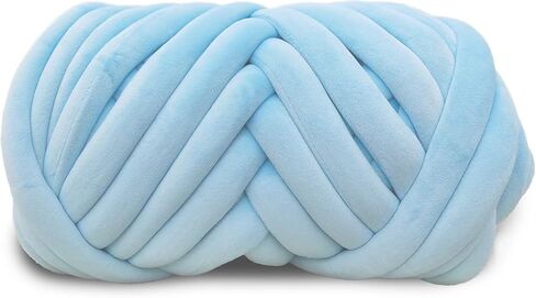 Velvet Chunky Yarn Bulky Giant Arm Knitting Yarn, Super Soft Tubular Weight Jumbo Yarn,DIY Crochet Hand Knitting Thick Yarn for Blanket,Pet Bed, Rugs Pillow,Handbag(0.55lb-Black) in Saudi Arabia