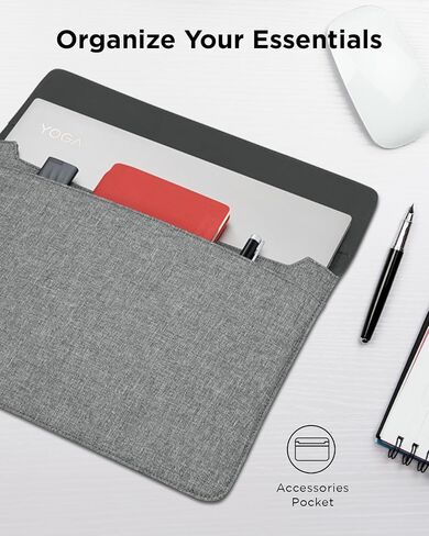 Lenovo 13/14-inch Laptop Sleeve (S100) - Ultra Thin Form-Fitting Case Compatible with Macbook Air, iPad & More – Lightweight Folder Sleeve with Accessories Pocket & Magnetic Closure in Saudi Arabia