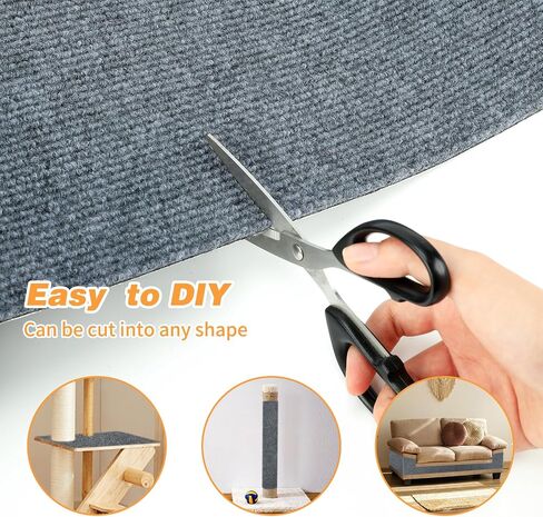 78.7"x15.8" Trimmable Cat Scratch Carpet, Pet-friendly Self-Adhesive Cat Scratch Mat Multi-use Cat Tree Shelf Replacement Parts for Cat Shelves, Wooden Cat Trees, Sofas or Other Furniture in Saudi Arabia