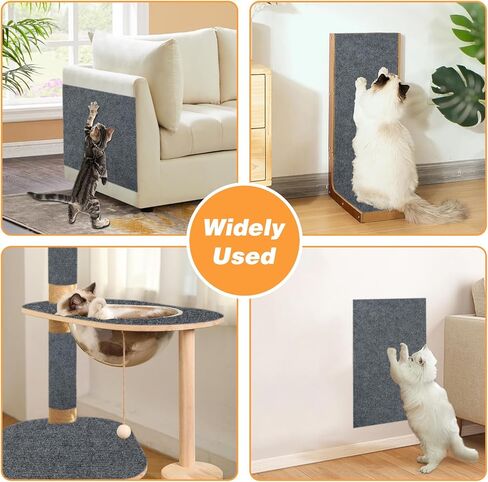 78.7"x15.8" Trimmable Cat Scratch Carpet, Pet-friendly Self-Adhesive Cat Scratch Mat Multi-use Cat Tree Shelf Replacement Parts for Cat Shelves, Wooden Cat Trees, Sofas or Other Furniture in Saudi Arabia