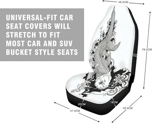Car Seat Covers Full Set - Chinese Dragon with Peach Blossom and Cloud Tattoo Japanese Tattoo Car Seat Protector Cover Set Interior Covers Auto Decor Accessories Fit Most Vehicles in Saudi Arabia