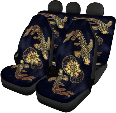 Car Seat Covers Full Set - Chinese Dragon with Peach Blossom and Cloud Tattoo Japanese Tattoo Car Seat Protector Cover Set Interior Covers Auto Decor Accessories Fit Most Vehicles in Saudi Arabia