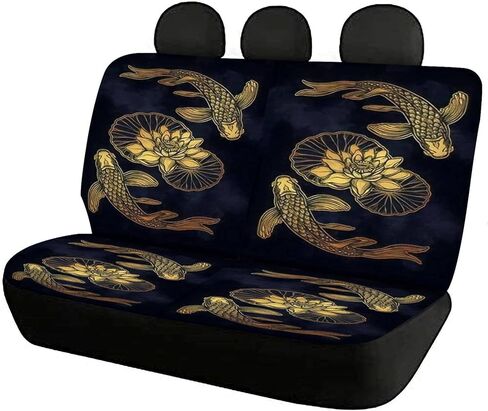 Car Seat Covers Full Set - Chinese Dragon with Peach Blossom and Cloud Tattoo Japanese Tattoo Car Seat Protector Cover Set Interior Covers Auto Decor Accessories Fit Most Vehicles in Saudi Arabia