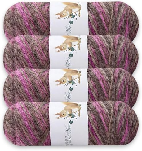 غزل للكروشيه، غزل كروشيه ناعم للحياكة اليدوية وآلة الحياكة، غزل مخملي مرن زغب للكروشيه والحياكة والمشروعات اليدوية، 4 شلات، 75 جم/خصلة، متعدد الألوان in Kuwait