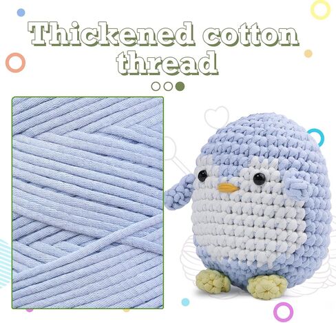 328 ياردة غزل للحياكة، 250 جم/8.81 أونصة غزل كروشيه أخضر فاتح، غزل ناعم للحياكة مع علامات الغرز، إبر حادة مكتنزة سميكة من مزيج القطن والنايلون للمبتدئين في الحياكة in Kuwait