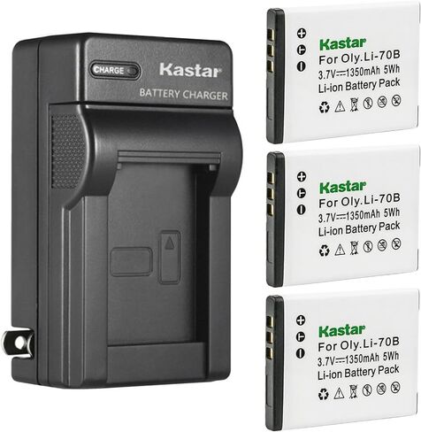 Kastar AC Wall Battery Charger Replacement for Olympus Li-70B Battery, Li-70C Charger, Olympus D-700, D-705, D-710, D-715, D-745, FE-4020, FE-4040, FE-5040, VG-110, VG-120, VG-130 Cameras in Saudi Arabia
