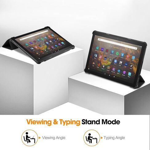 Case for All-New Amazon Fire HD 8 & 8 Plus Tablet (12th Generation/10th Generation, 2022/2020 Release), Slim PU Leather Trifold Cover Stand Shell with Auto Wake/Sleep, African American Woman in Saudi Arabia