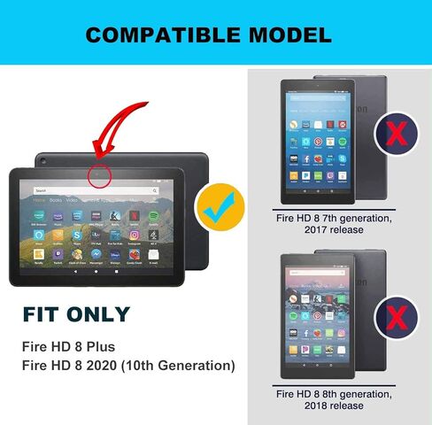 Case for All-New Amazon Fire HD 8 & 8 Plus Tablet (12th Generation/10th Generation, 2022/2020 Release), Slim PU Leather Trifold Cover Stand Shell with Auto Wake/Sleep, African American Woman in Saudi Arabia