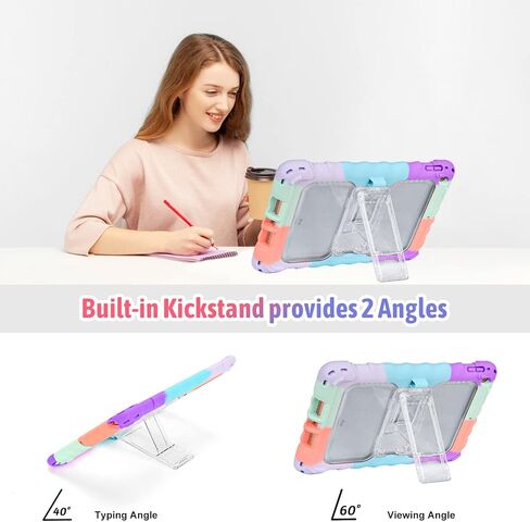 حافظة TopEsct iPad 9th/8th/7th Generation، حافظة iPad 10.2 للأطفال مع حزام كتف محمول، واقي شاشة PET وسيليكون مقاوم للصدمات، قوس قزح in Kuwait